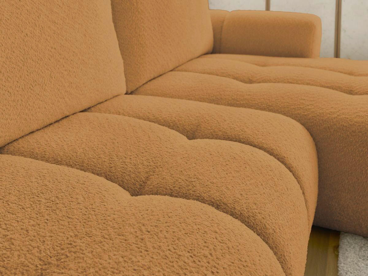 ECKSCHLAFSOFA FUJI Bouclé Gelb  inkl.  - Gelb/Schwarz, MODERN, Kunststoff/Textil (292/160cm)