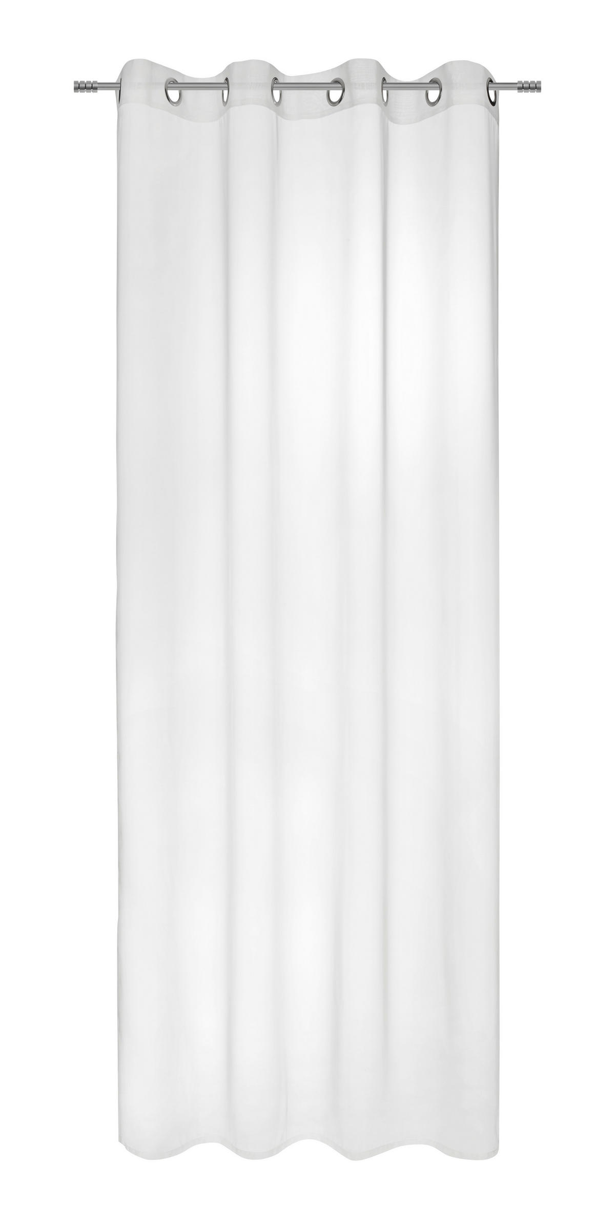 ZÁVĚS S OČKY, průhledné, 140/245 cm - bílá, Basics, textil (140/245cm) - Boxxx
