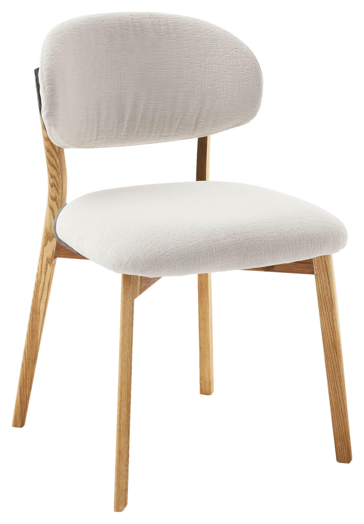 STUHL in Holz, Textil Weiß, Wildeiche  - Wildeiche/Weiß, KONVENTIONELL, Holz/Textil (50/82/57cm) - Venda