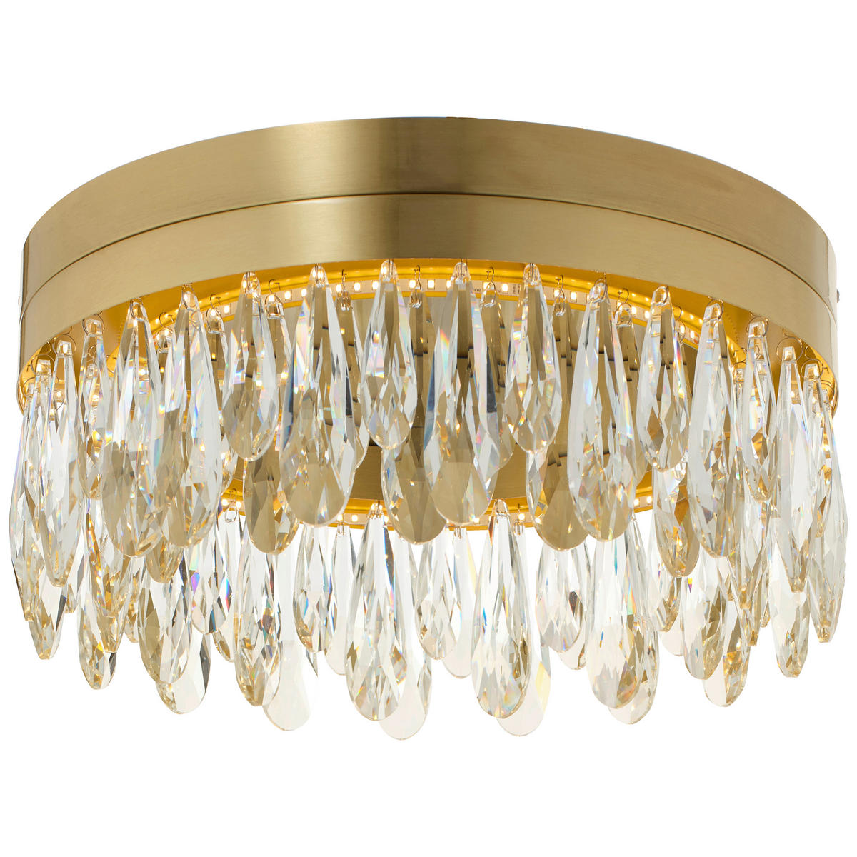 KRISTALL-DECKENLEUCHTE 40/25 cm   - Messingfarben, KONVENTIONELL, Glas/Metall (40/25cm)