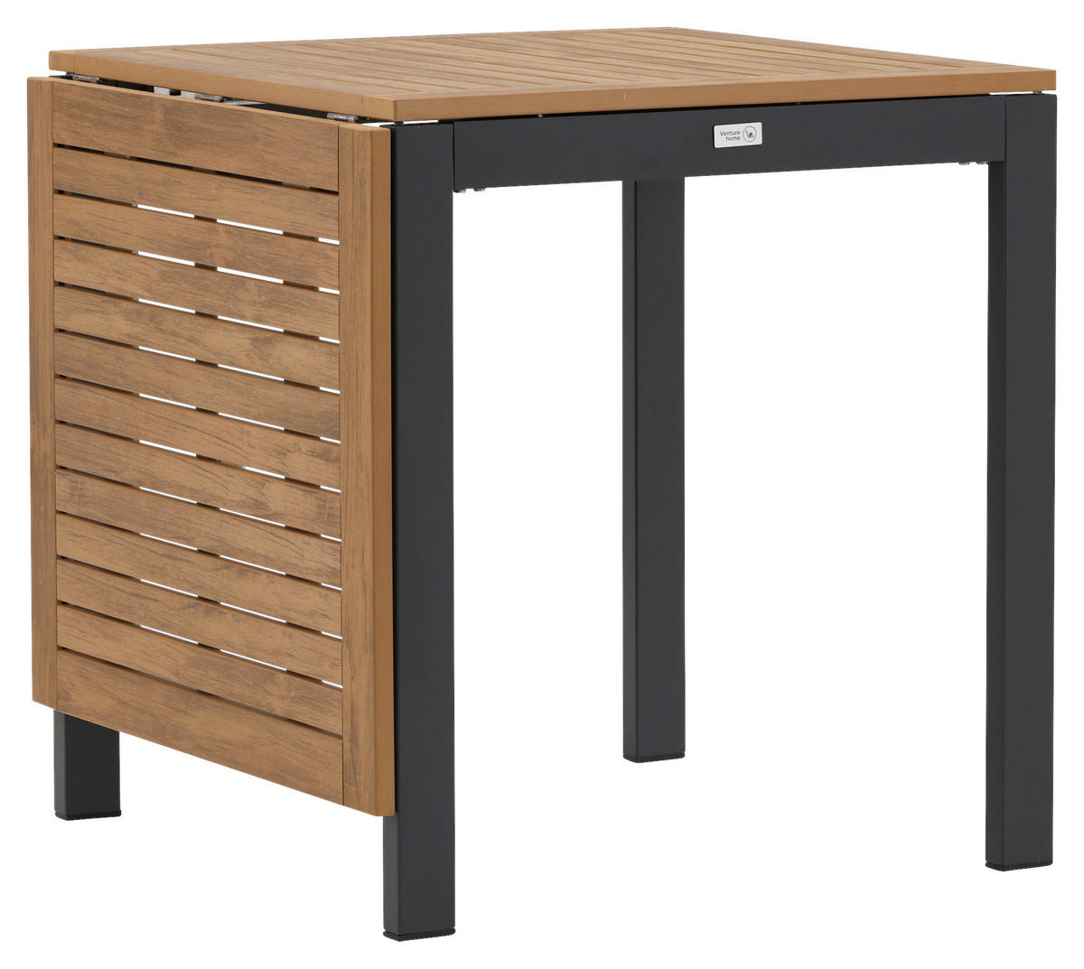 BALKONTISCH Holz, Metall Braun, Schwarz  - Schwarz/Braun, KONVENTIONELL, Holz/Metall (70/70/75cm) - Gardenson