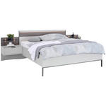 BETTANLAGE 180/200 cm  in Schieferfarben, Hellgrau  - Schieferfarben/Hellgrau, Design, Glas/Holzwerkstoff (180/200cm) - Dieter Knoll