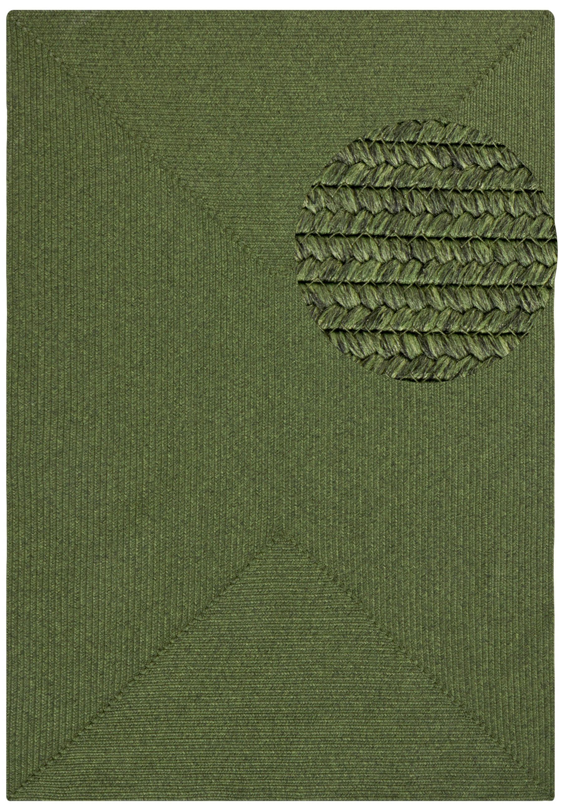 OUTDOORTEPPICH 80/150 cm Braided Smaragdgrün  - Smaragdgrün, Basics, Kunststoff (80/150cm)