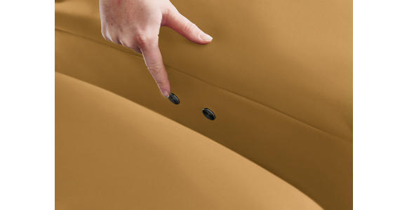 3-SITZER-SOFA Latina in Echtleder Senfgelb   - Senfgelb/Alufarben, Design, Leder/Metall (190/82/99cm) - Dieter Knoll