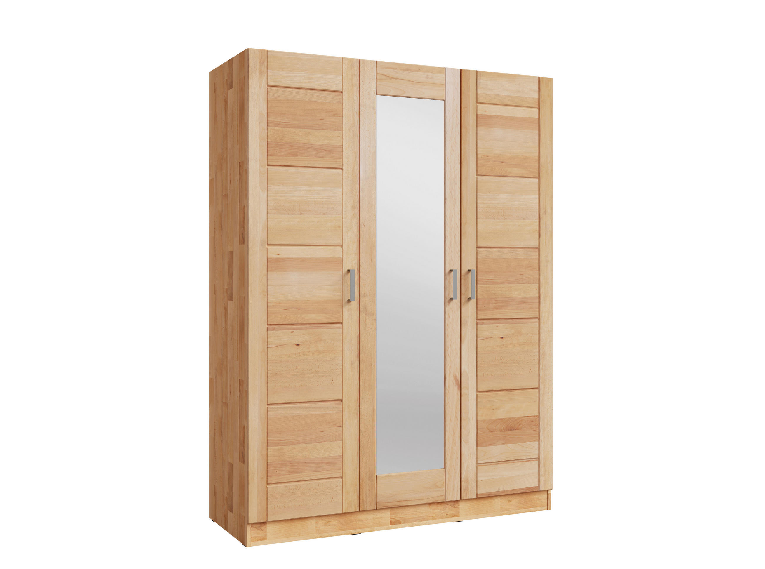 DREHTÜRENSCHRANK 152/205,5/60 cm,  in Buchefarben, 3 Tür(en)  - Chromfarben/Buchefarben, MODERN, Glas/Holz (152/205,5/60cm) - MID.YOU