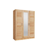 DREHTÜRENSCHRANK 152/205,5/60 cm,  in Buchefarben, 3 Tür(en)  - Chromfarben/Buchefarben, MODERN, Glas/Holz (152/205,5/60cm) - MID.YOU