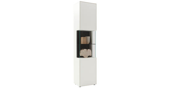 VITRINE Weiß 46,9/205,5/37,1 cm - Schwarz/Weiß, Design, Glas/Keramik (46,9/205,5/37,1cm) - Dieter Knoll