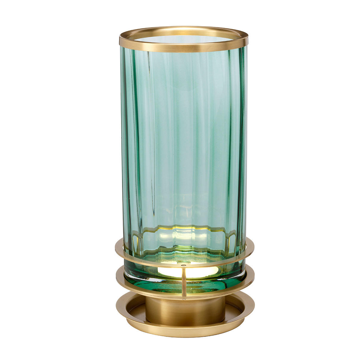 TISCHLEUCHTE - Messingfarben/Grün, Konventionell, Glas/Metall (17.1/36.4cm) - Elstead Lighting
