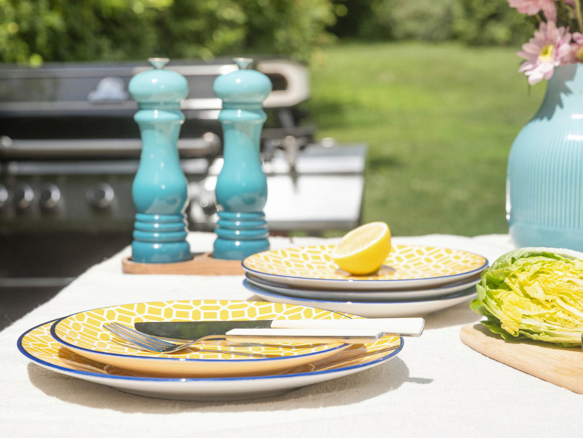 TAFELSERVICE Weiß, Currygelb Mediterran Curry 12-teilig  - Currygelb/Weiß, Basics, Keramik - Creatable