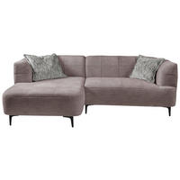 ECKSOFA in Struktur Taupe  - Taupe/Schwarz, Design, Textil/Metall (158/247cm) - MID.YOU
