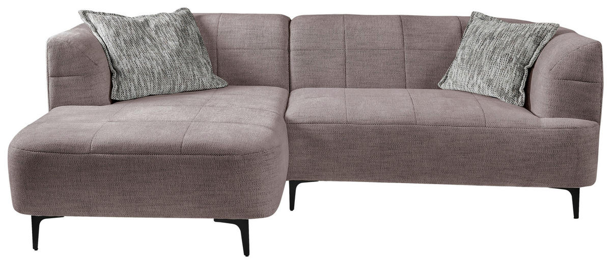 ECKSOFA in Struktur Taupe  - Taupe/Schwarz, Design, Textil/Metall (158/247cm) - MID.YOU