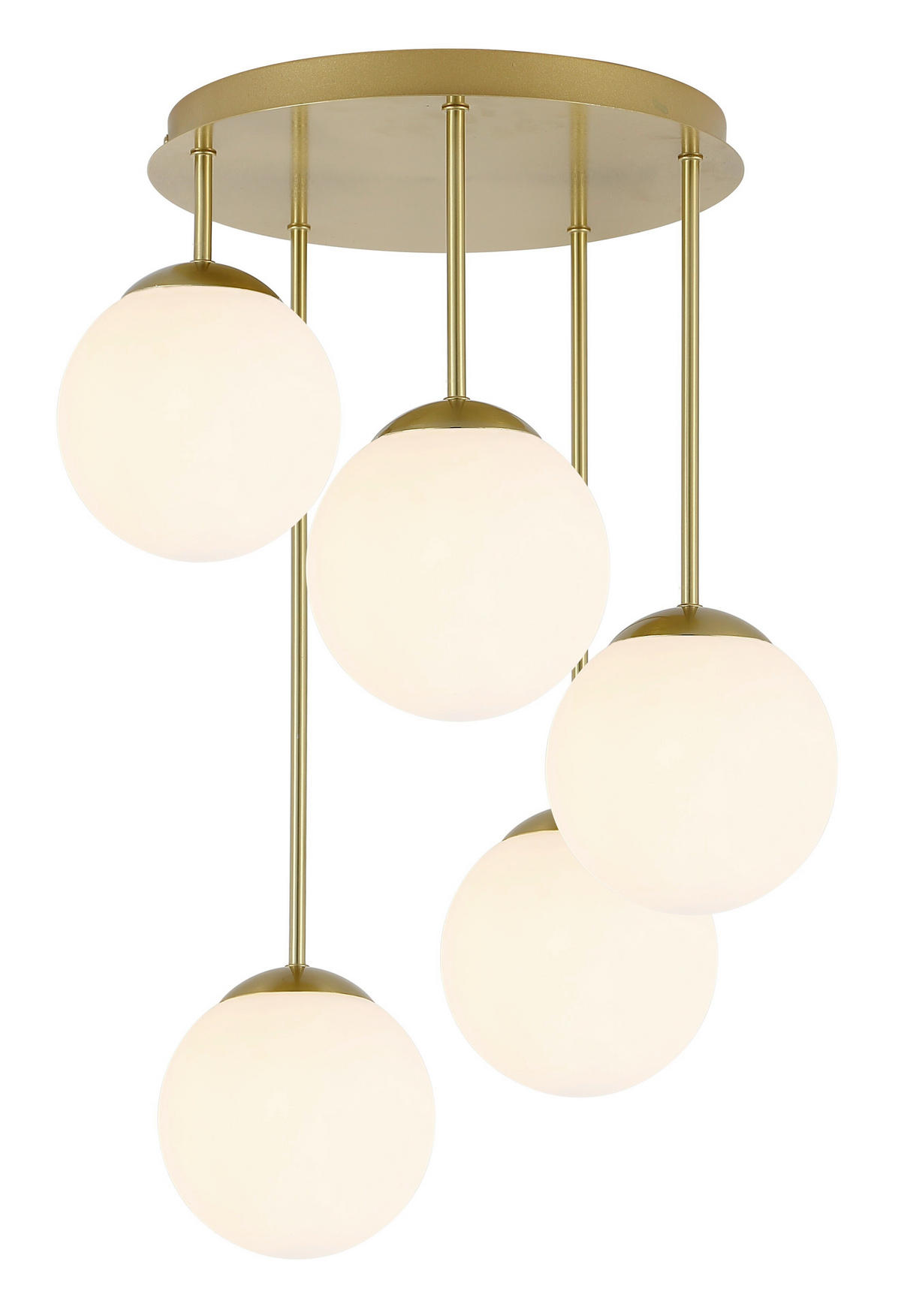 HÄNGELEUCHTE 42/59,5 cm  - Goldfarben/Weiß, Trend, Glas/Metall (42/59,5cm) - Novel