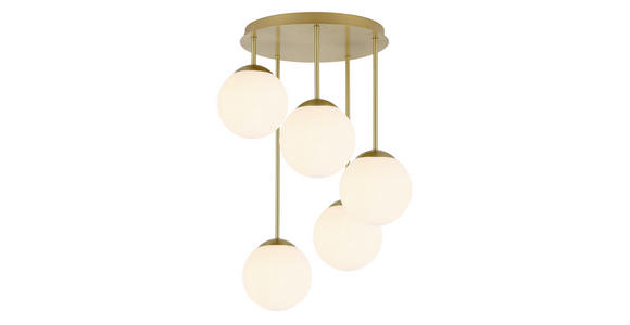 HÄNGELEUCHTE 42/59,5 cm  - Goldfarben/Weiß, Trend, Glas/Metall (42/59,5cm) - Novel