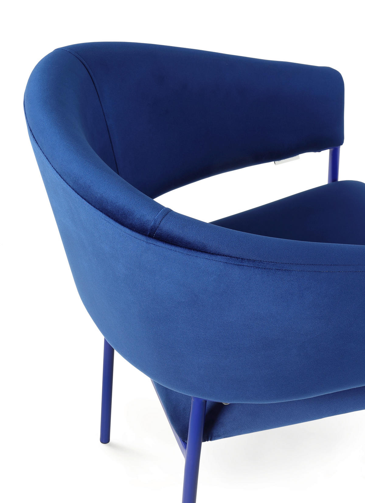 ARMLEHNSTUHL  in Stahl Samt  - Blau/Dunkelblau, Basics, Textil/Metall (58/81,5/58cm) - Tom Tailor