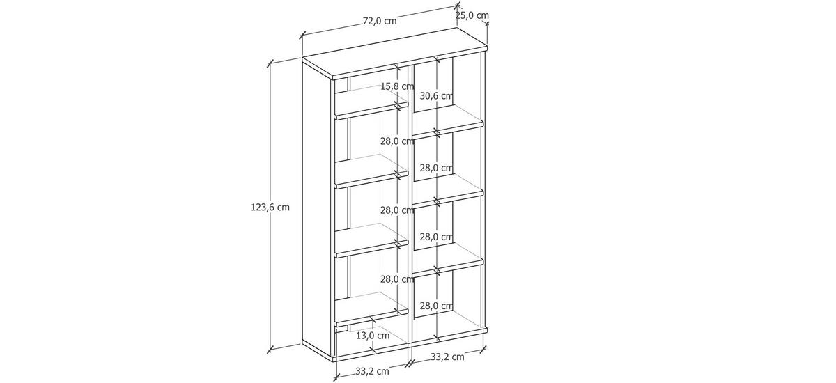 REGAL  72/123,6/25 cm Anthrazit, Eichefarben  - Eichefarben/Anthrazit, Design, Holzwerkstoff (72/123,6/25cm) - MID.YOU