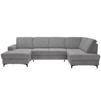 SOFFA i flatväv ljusgrå  - ljusgrå/svart, Klassisk, metall/textil (167/317/185cm) - Livetastic