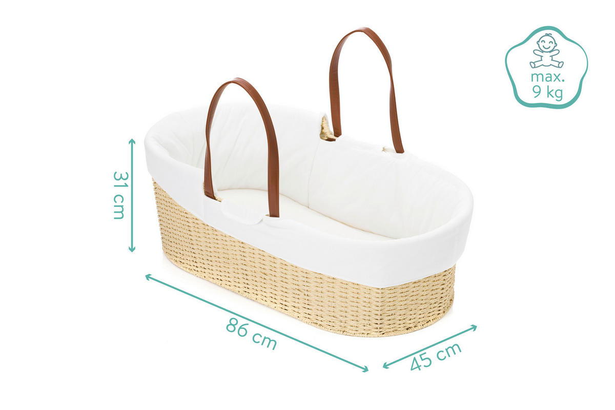 MOJSIJEVA KOŠARA   - bijela/prirodne boje, Trend, papir/tekstil (88/30/48cm) - Fillikid