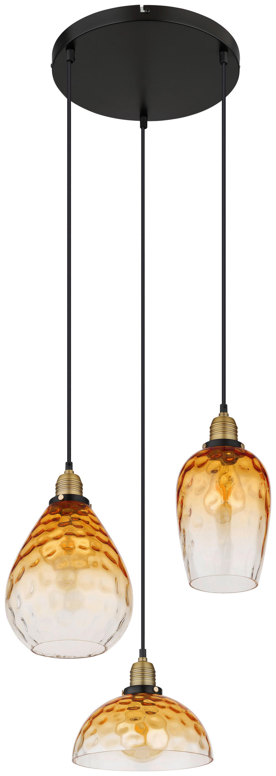 HÄNGELEUCHTE 46/150 cm  - Klar/Messingfarben, KONVENTIONELL, Glas/Metall (46/150cm)