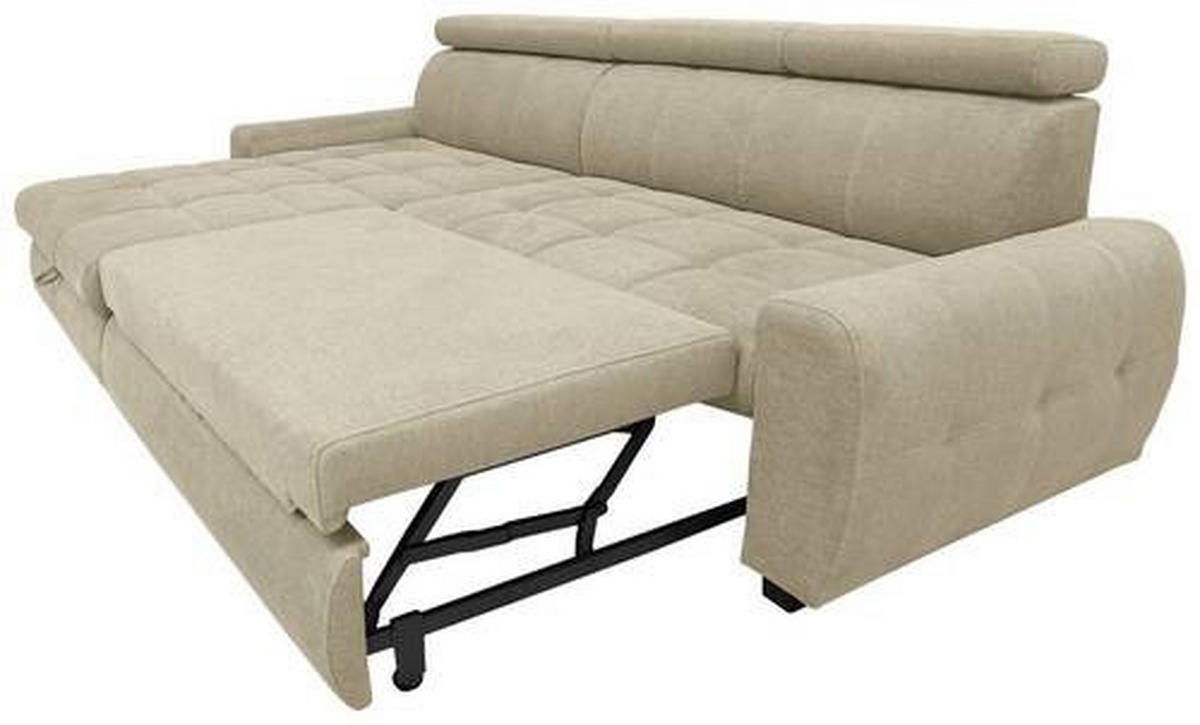 ECKSOFA Beige Webstoff  - Beige/Schwarz, Design, Kunststoff/Textil (276/173cm) - Stylife