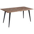 ESSTISCH in Holz, Metall 160/90/76 cm  - Schwarz/Akaziefarben, Natur, Holz/Metall (160/90/76cm) - Carryhome
