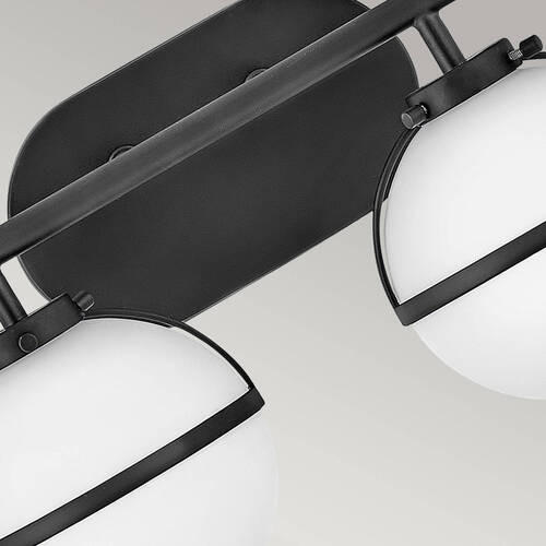 Thumbnail - Elstead Lighting Badezimmer-Wandleuchte Elstead Hollis, Schwarz, Metall, Glas, 38.1x23x19.3 cm, Grüner Punkt, RoHS, Lamp...