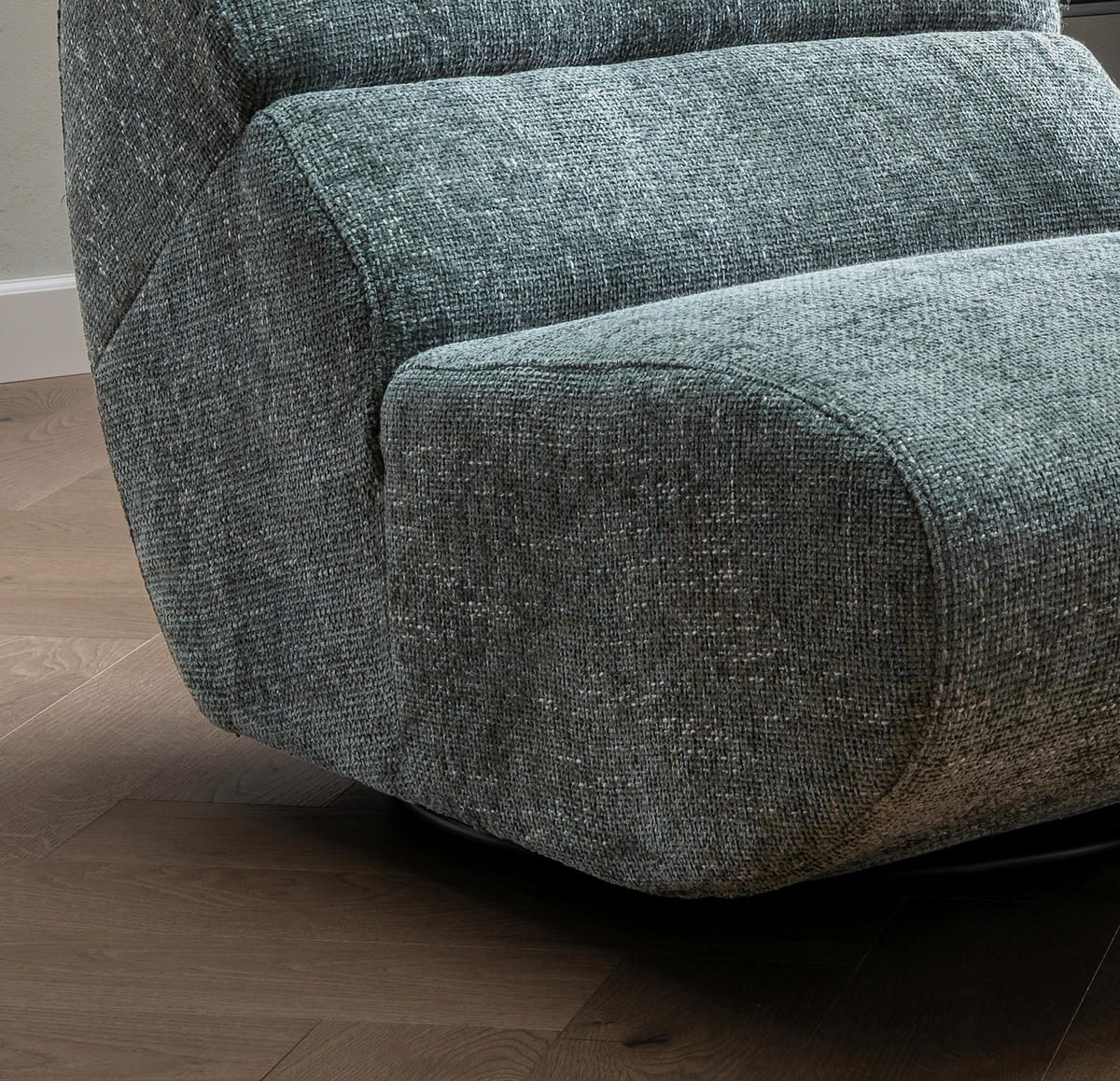 SESSEL in Struktur Blaugrau  - Blaugrau/Schwarz, Design, Textil/Metall (74/85/105cm) - Livetastic