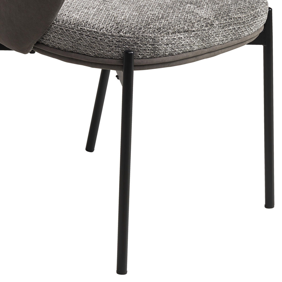 ARMLEHNSTUHL  in Eisen Samt  - Schwarz/Grau, MODERN, Textil/Metall (56/76,5/57,5cm) - MID.YOU