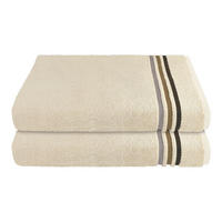 DUSCHTUCHSET Sandfarben 2-teilig  - Sandfarben, Basics, Textil (70/140cm)