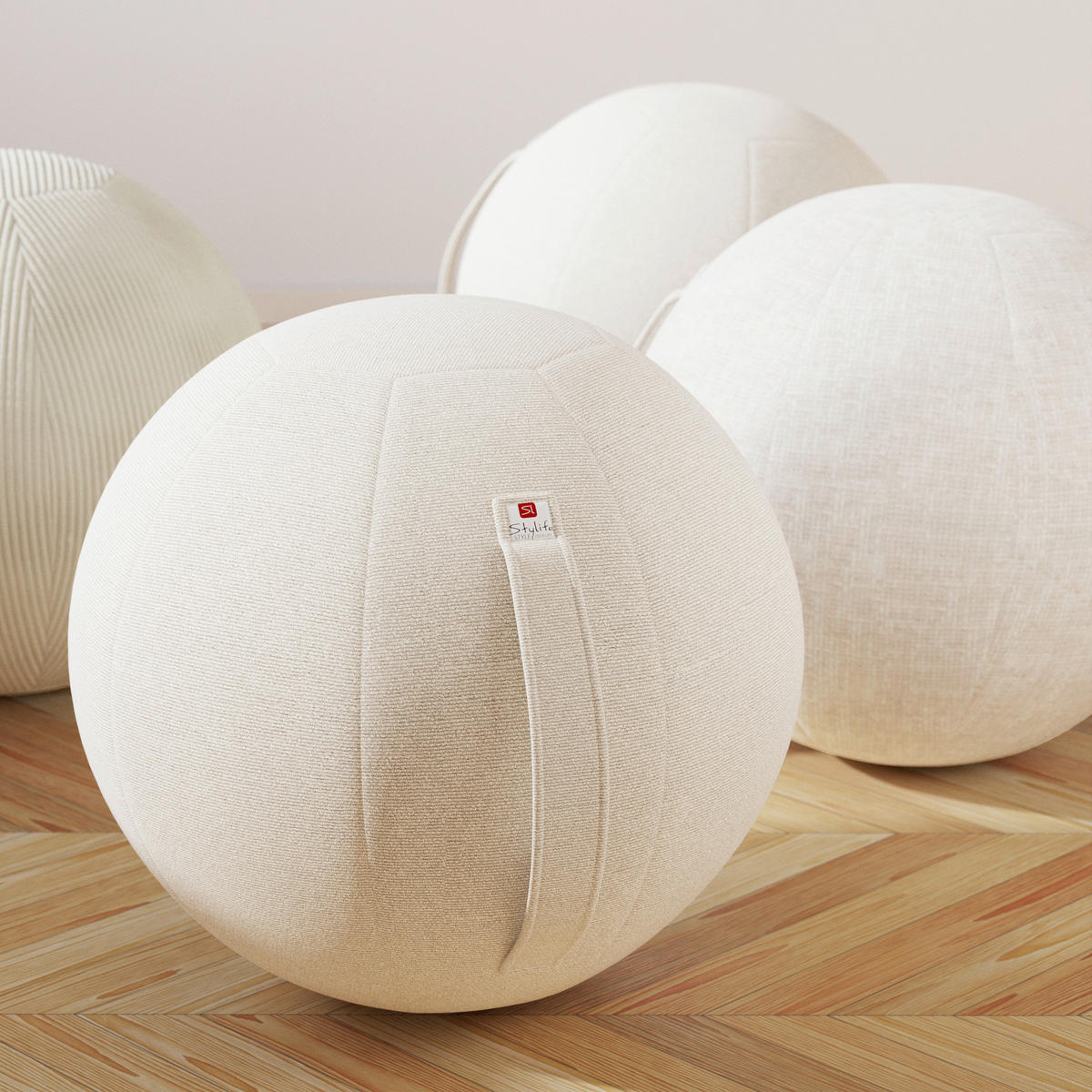 SITZBALL Webstoff Beige  - Beige, Design, Textil (65cm) - Stylife