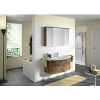 BADEZIMMER 3-teilig  in 120,5 cm  - Eiche dunkel/Chromfarben, MODERN, Glas/Keramik (120,5cm) - Sadena