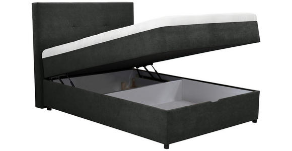 BOXBETT 120/200 cm  in Schwarz  - Schwarz, KONVENTIONELL, Kunststoff/Textil (120/200cm) - Carryhome