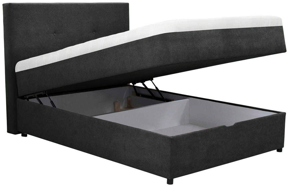 BOXBETT 120/200 cm  in Schwarz  - Schwarz, Konventionell, Kunststoff/Textil (120/200cm) - Carryhome