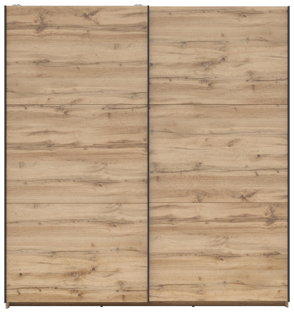 SCHWEBETÜRENSCHRANK  in Eiche Wotan  - Anthrazit/Eiche Wotan, MODERN, Holzwerkstoff/Metall (183/195,5/60cm) - MID.YOU