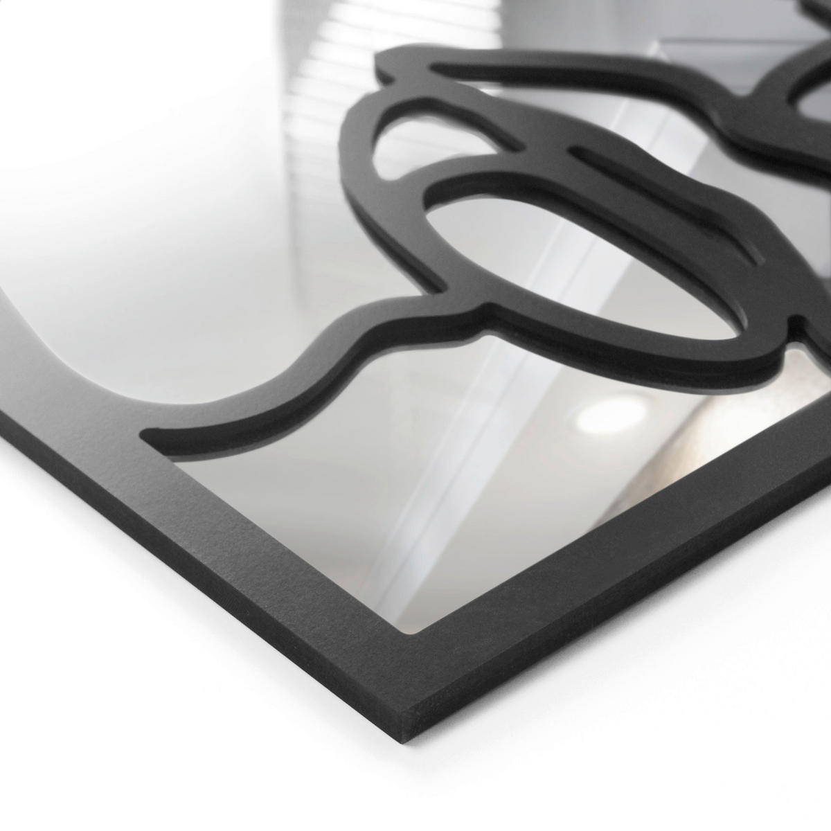 DEKOSPIEGEL  50/50 cm   in quadratisch  - Schwarz, Basics, Glas/Holz (50/50cm)