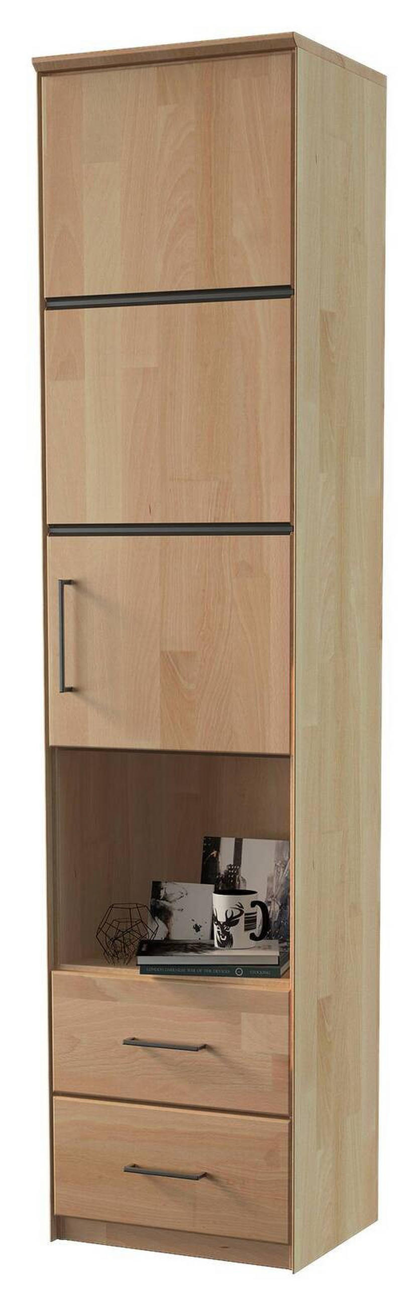 REGAL  50/213/42 cm Buchefarben  - Anthrazit/Buchefarben, Natur, Holz/Metall (50/213/42cm) - Linea Natura