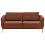 2-SITZER-SOFA  in Echtleder Cognac   - Eichefarben/Cognac, Natur, Leder/Holz (207/86/87cm) - Valnatura