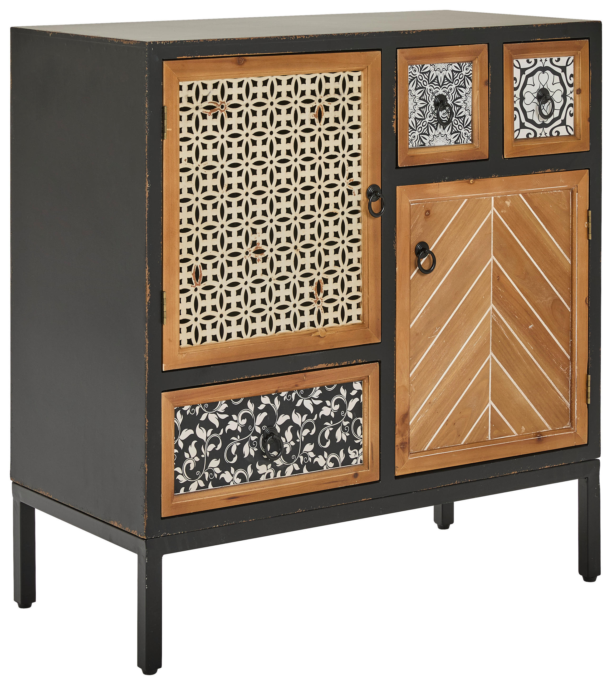 KOMMODE  in 80/84/38 cm  - Multicolor/Schwarz, ROMANTIK / LANDHAUS, Holz/Holzwerkstoff (80/84/38cm) - Landscape