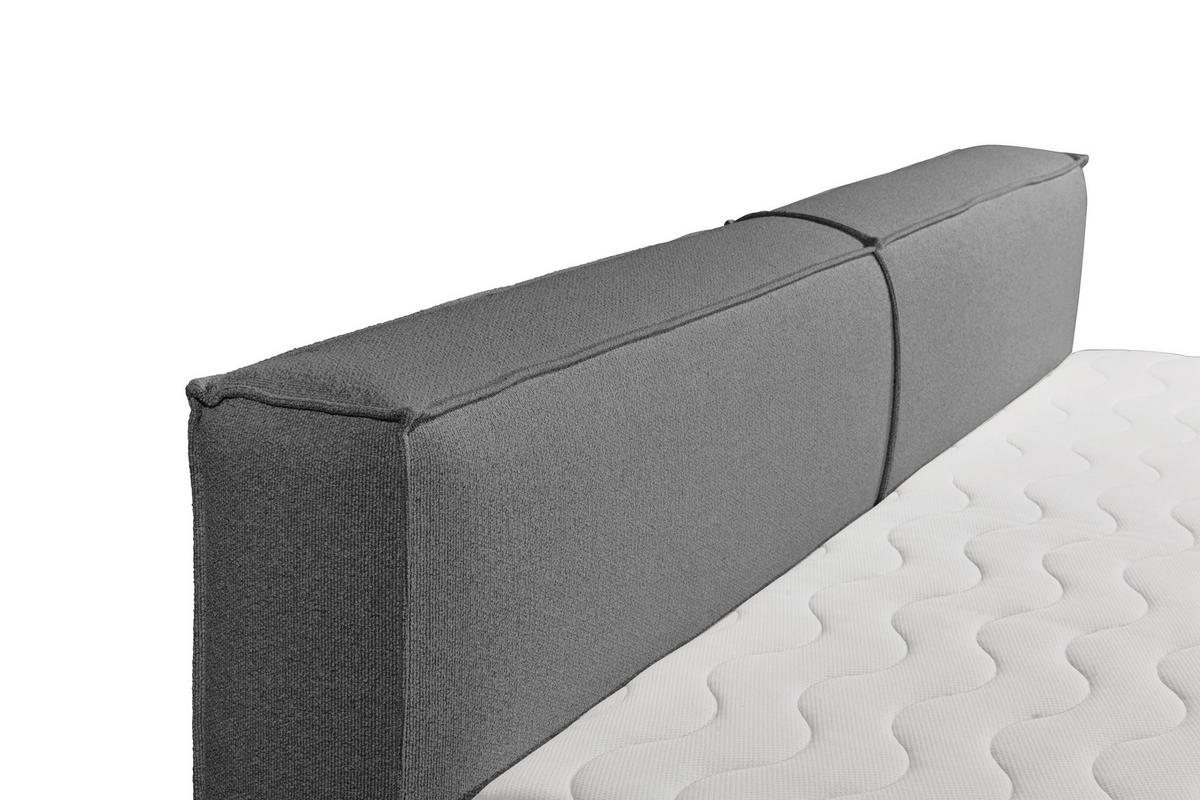 FAMILIENBOXSPRINGBETT - Dunkelgrau/Schwarz, LIFESTYLE, Kunststoff/Textil (240/200cm) - Esposa