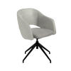 ARMLEHNSTUHL  Stoffauswahl, Wippfunktion, Sitzfläche 360° drehbar, gepolsterte Armlehnen Flachgewebe  - Hellgrau/Schwarz, Design, Textil/Metall (63/74-90/57-73cm) - Koinor