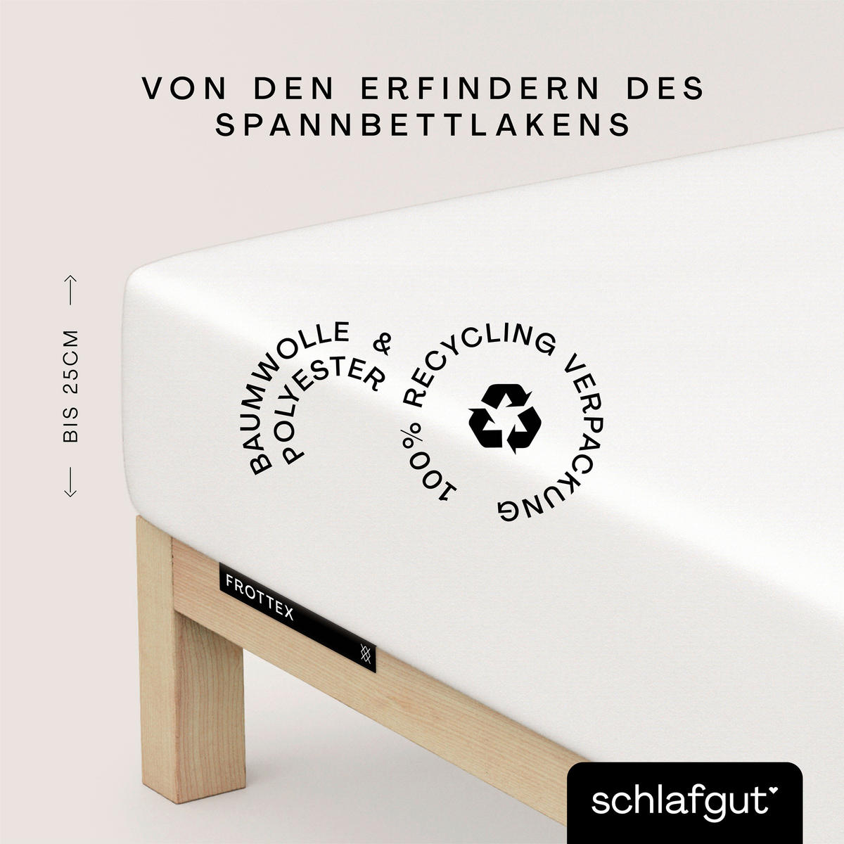 SPANNBETTTUCH FROTTEX Frottee  - Weiß, Basics, Textil (160/200cm) - Schlafgut