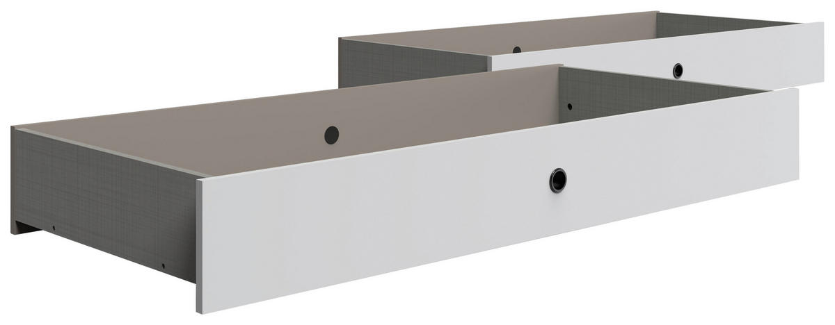 BETTSCHUBKASTEN Weiß  - Weiß, Design, Holzwerkstoff/Kunststoff (100/16/60cm) - Carryhome