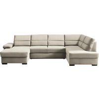 WOHNLANDSCHAFT  in Webstoff Beige  - Dunkelbraun/Beige, KONVENTIONELL, Kunststoff/Textil (166/319/183cm) - Cantus