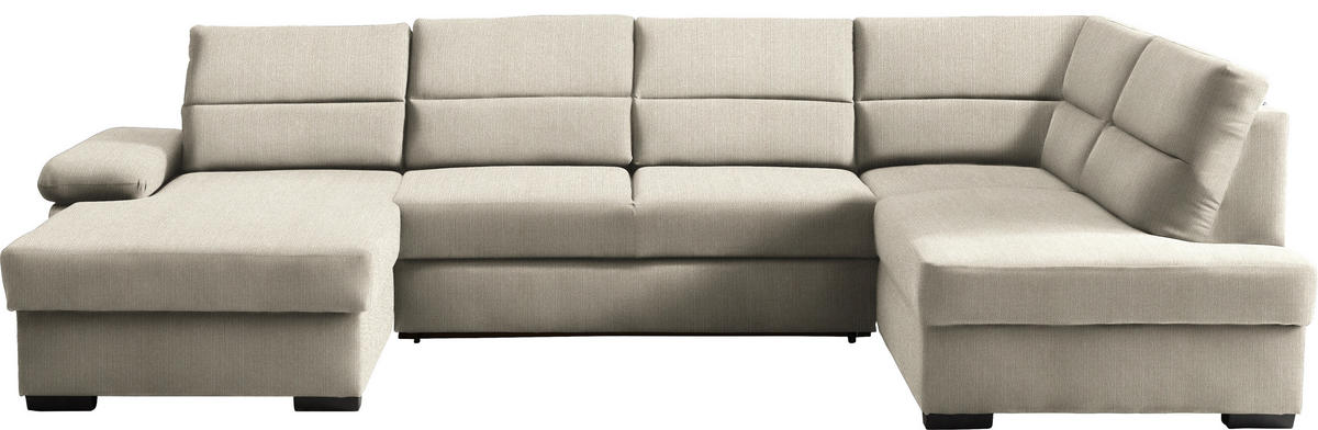 WOHNLANDSCHAFT  in Webstoff Beige  - Dunkelbraun/Beige, KONVENTIONELL, Kunststoff/Textil (166/319/183cm) - Cantus