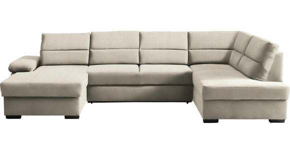 WOHNLANDSCHAFT  in Webstoff Beige  - Dunkelbraun/Beige, KONVENTIONELL, Kunststoff/Textil (166/319/183cm) - Cantus