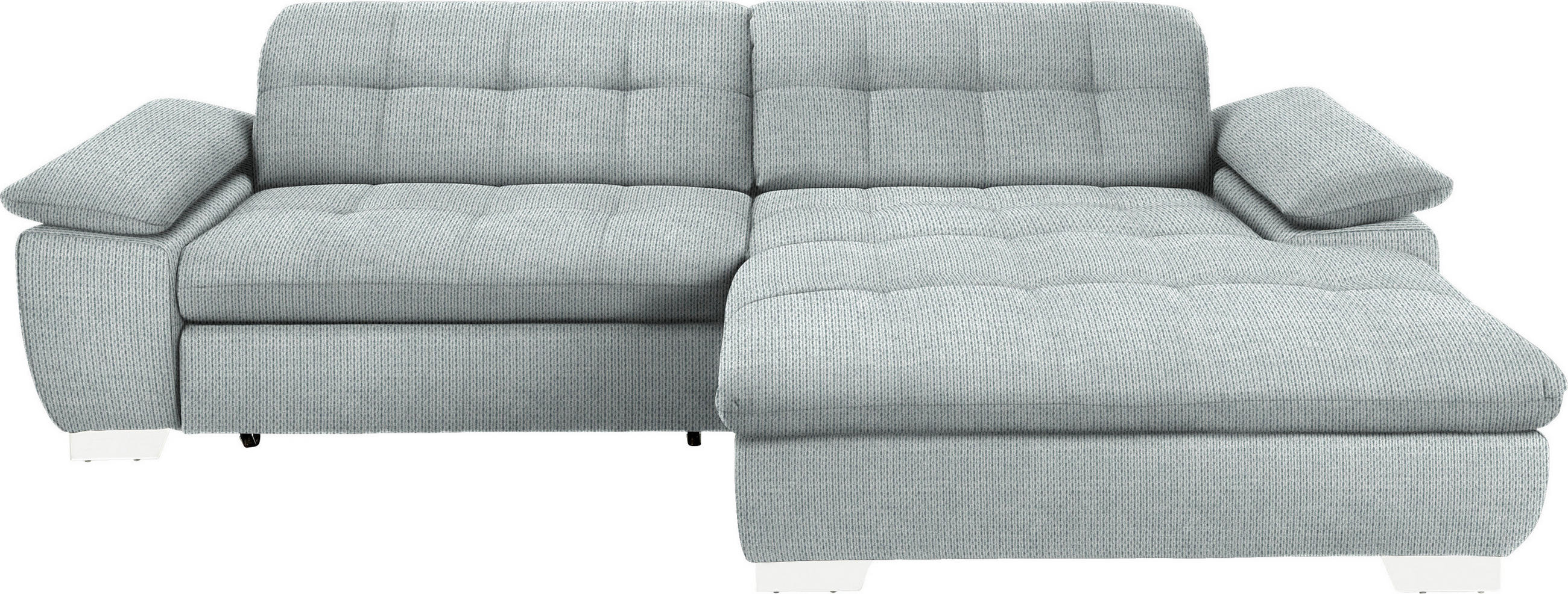 ECKSOFA in Mikrofaser Platinfarben  - Platinfarben/Chromfarben, Design, Textil/Metall (265/180cm) - Carryhome