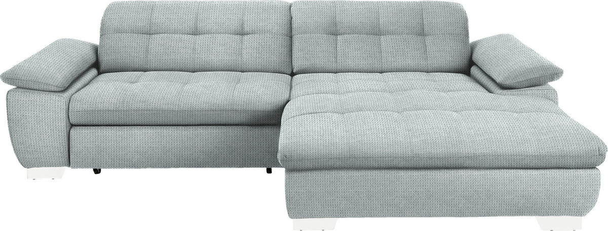 ECKSOFA in Mikrofaser Platinfarben  - Platinfarben/Chromfarben, Design, Textil/Metall (265/180cm) - Carryhome
