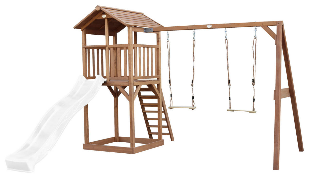 SPIELTURM 356,6/241,9/349 cm  - Weiss/Braun, Konventionell, Holz/Kunststoff (356,6/241,9/349cm)