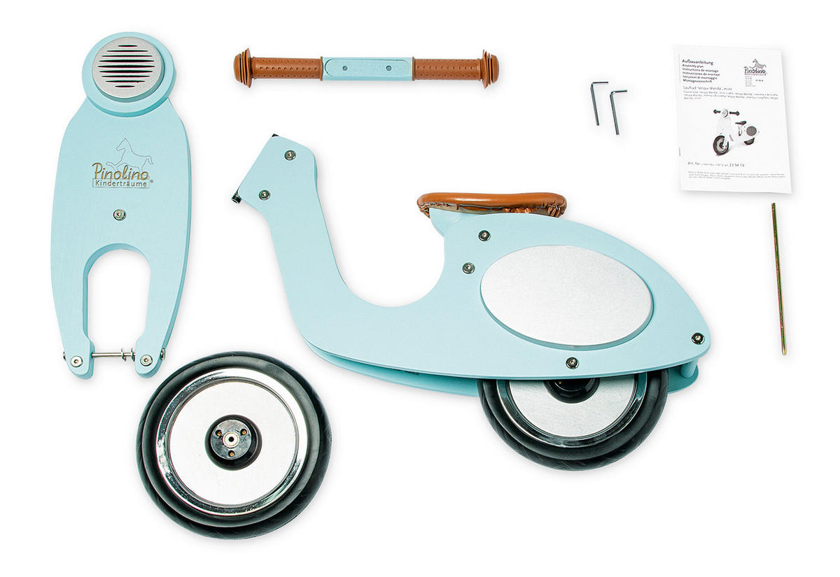 LAUFRAD Pinolino Vespa Wanda  - Silberfarben/Braun, Design, Holz (77/34/51cm) - Pinolino