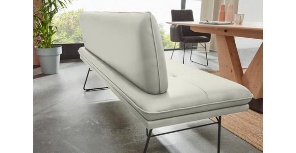 SITZBANK in Metall, Textil Schwarz, Hellgrau  - Hellgrau/Schwarz, Design, Textil/Metall (195/87/65cm) - Dieter Knoll