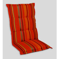 SESSELAUFLAGE in Gelb, Rot, Graubraun Streifen  - Gelb/Graubraun, Basics, Textil (50/9/120cm)